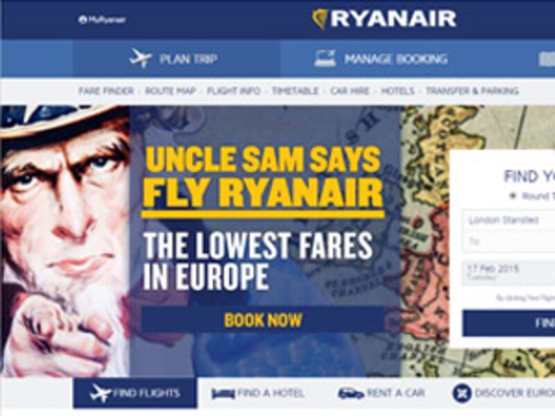Ryanair’s American website sees US bookings soar 50%