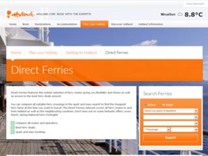 Holland.com announces tie-up with Direct Ferries