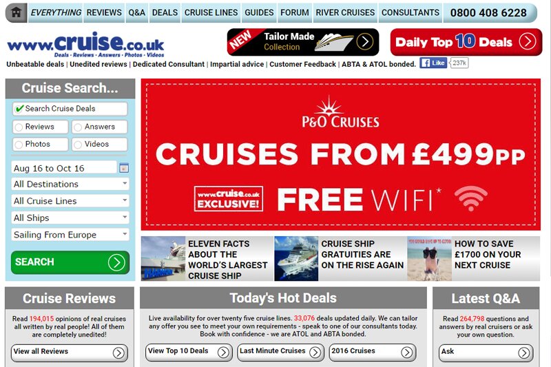 Cruise.co.uk crowned most visited cruise agency website by Hitwise