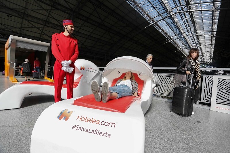 Hotels.com introduces sleep pods for siestas at Spanish train station
