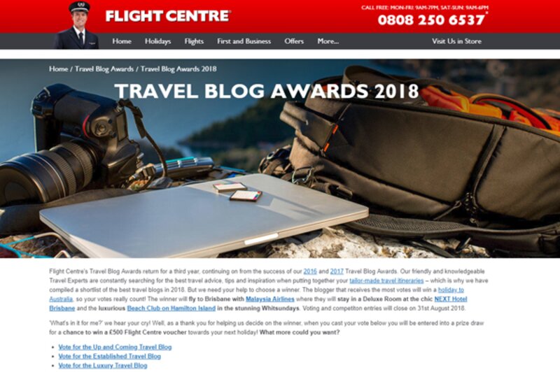 Flight Centre shortlists best travel blogs for 2018