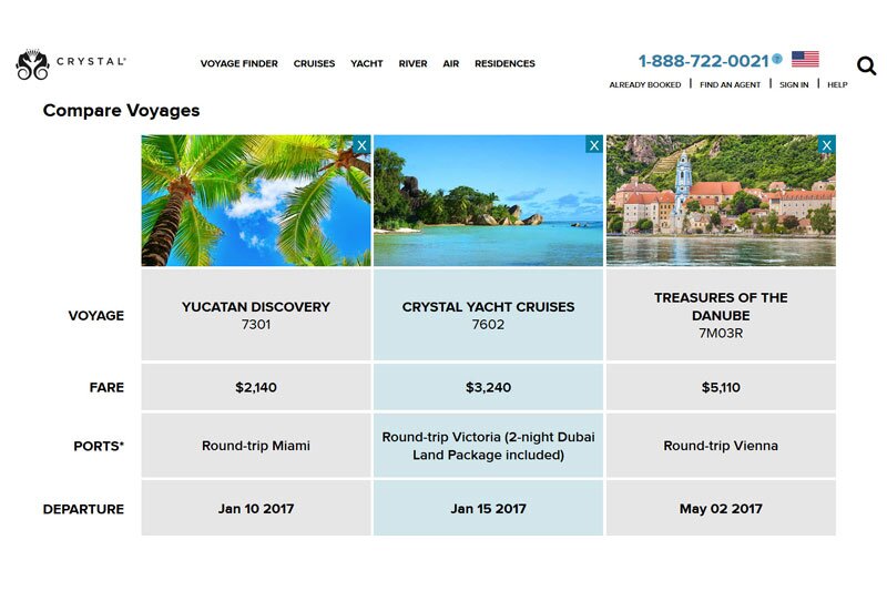 Luxury line Crystal Cruises unveils new interactive website